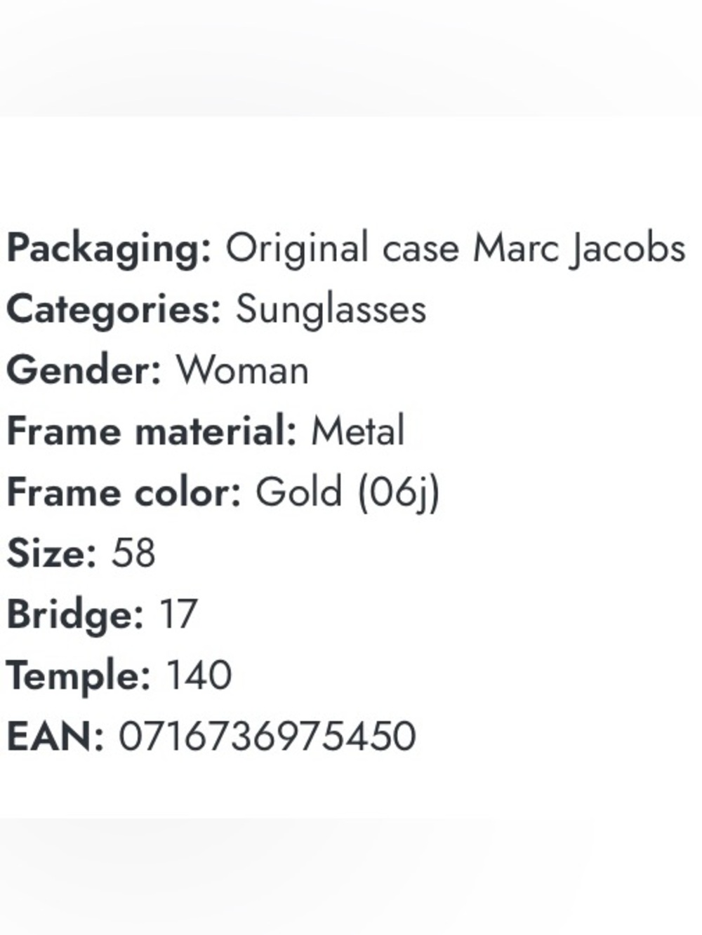 MARC JACOBS Sunglasses 729/S 06JHA Gold w/ Havana full rim square brown Gradient - Picture 14 of 15